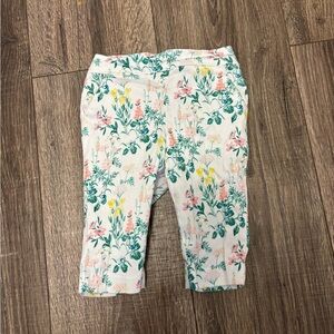 Janie And Jack Baby Girl White Floral Pants Size 12-18 Months